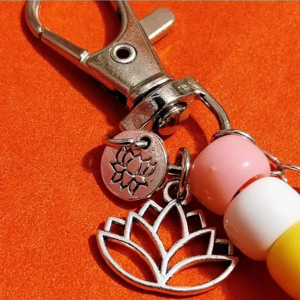 Handmade Kawaii Sakura Panda Lotus Charm Kandi Keychain